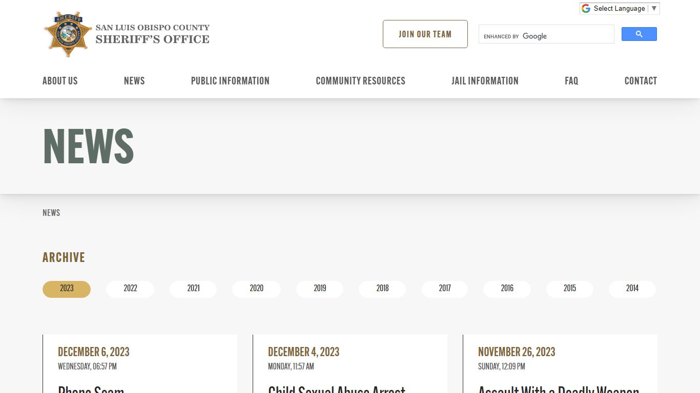 News - SLO Sheriff